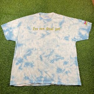 Y2K "I'm Not Dead Yet" Monty Python Spamalot Blue & White Tie-Dye T-Shirt (XL)